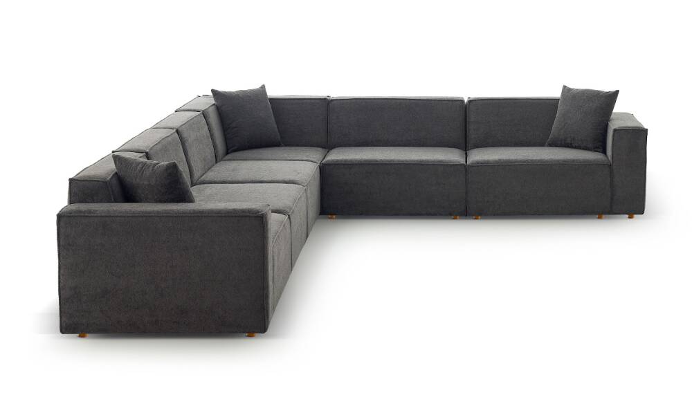 Asana 5 Tekli Köşe Bukle Antrasit - 3