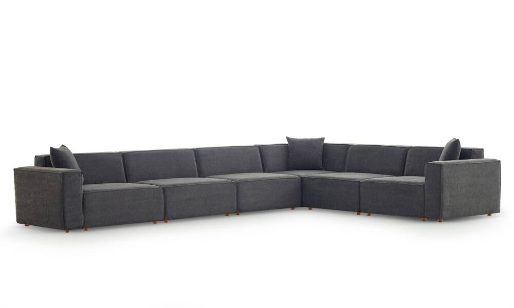 Asana 5 Tekli Köşe Bukle Antrasit - 4