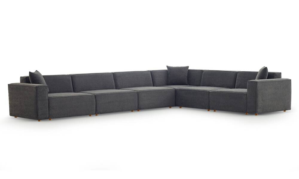 Asana 5 Tekli Köşe Bukle Antrasit - 5