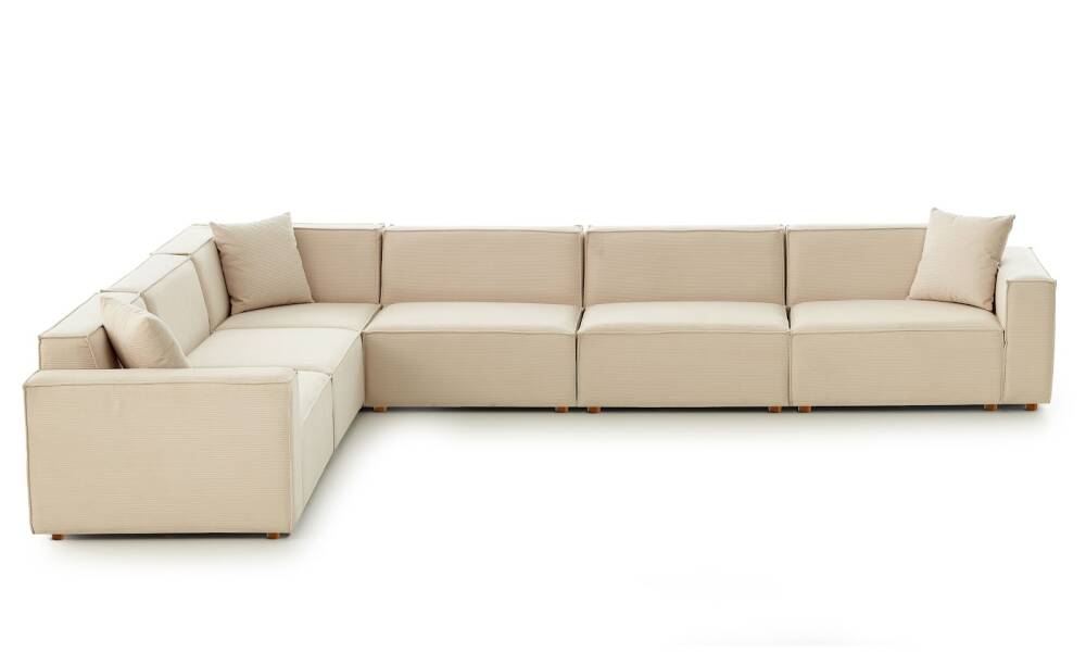 Asana 5 Tekli Köşe Fitilli Kadife Krem - 5