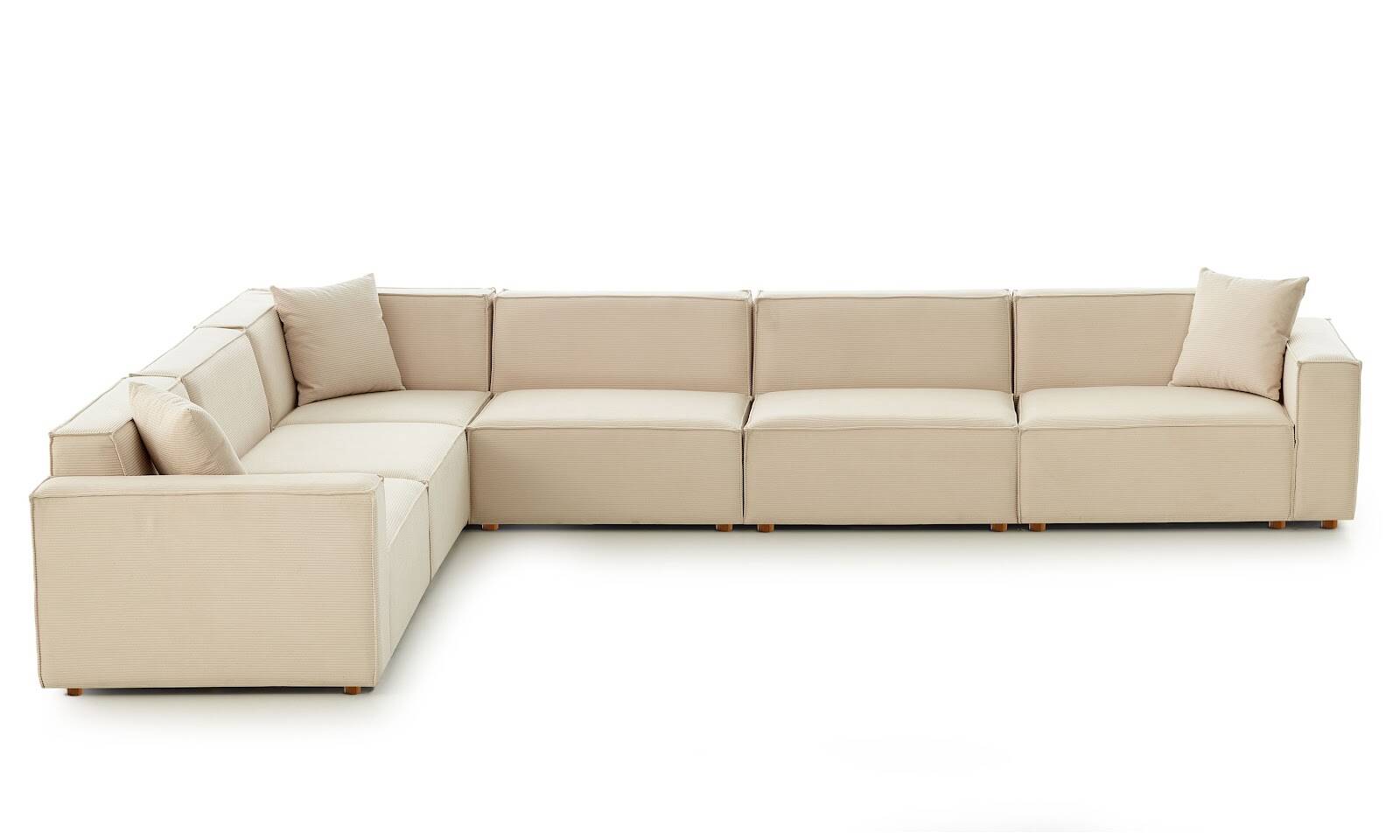 Asana 5 Tekli Köşe Fitilli Kadife Krem - 5