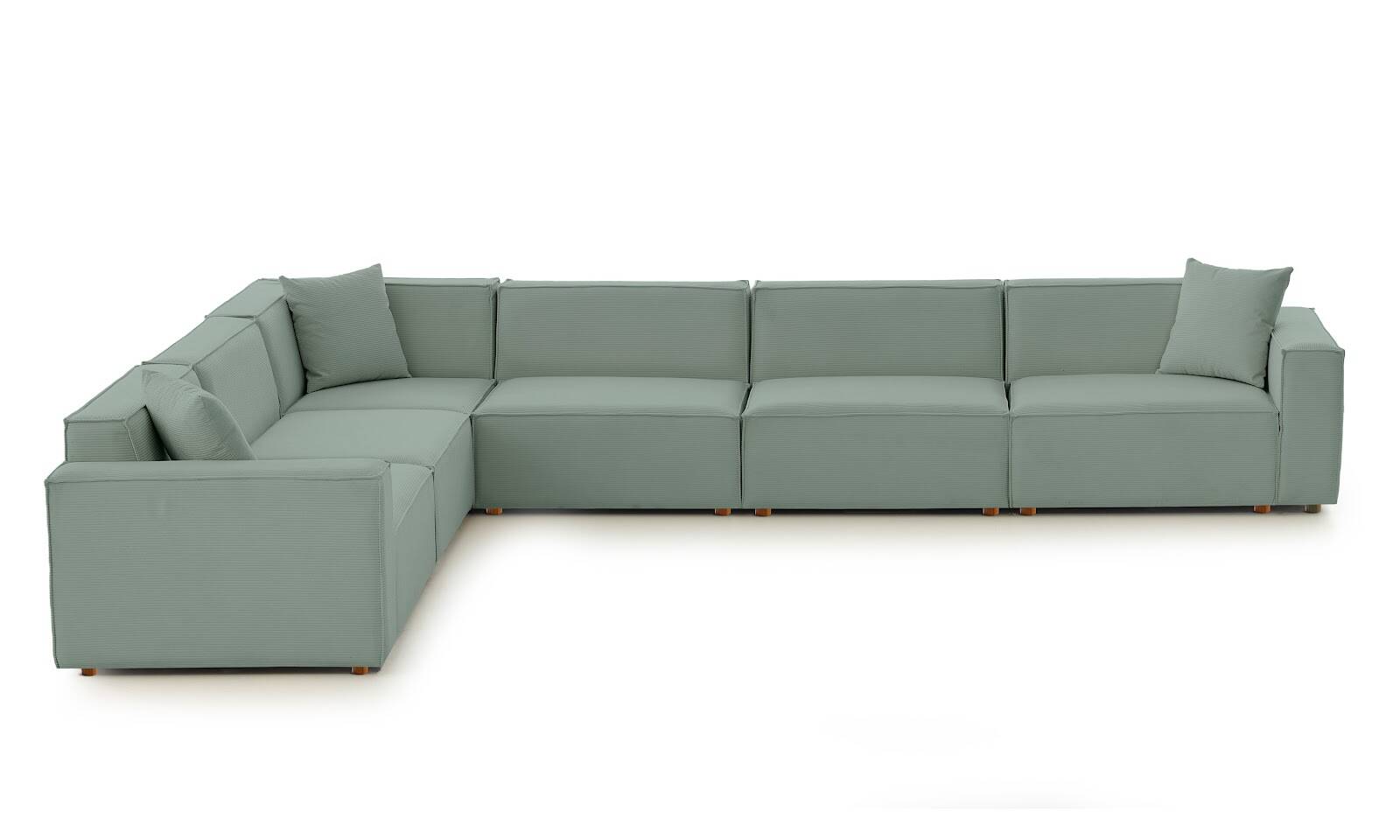 Asana 5 Tekli Köşe Fitilli Kadife Pastel Mavi - 5