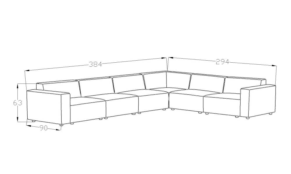 Asana 5 Tekli Köşe Fitilli Kadife Pastel Mavi - 6