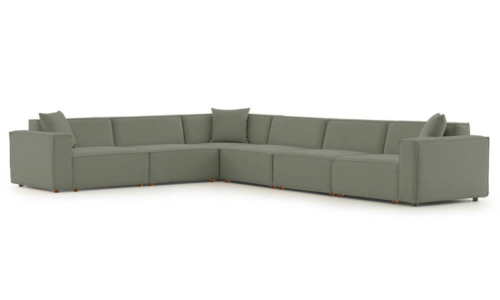 Asana 5 Tekli Köşe Fitilli Kadife Su Yeşili - 4