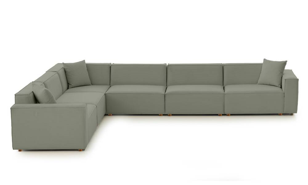 Asana 5 Tekli Köşe Fitilli Kadife Su Yeşili - 5