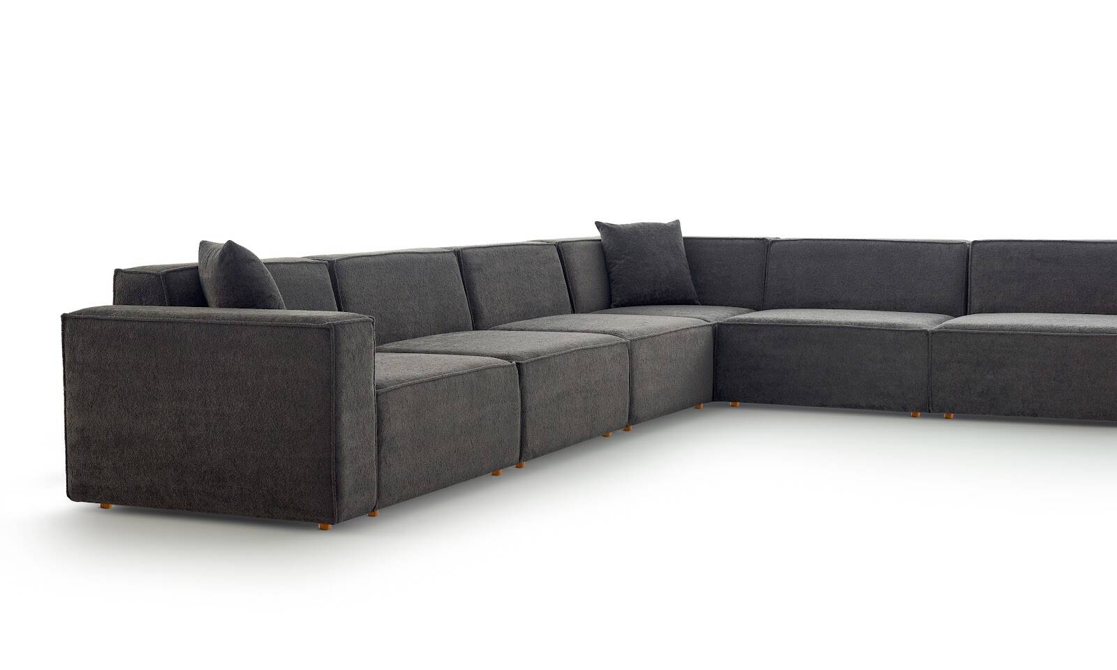 Asana 6 Tekli Köşe Bukle Antrasit - 9