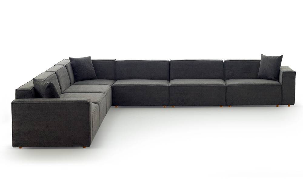 Asana 6 Tekli Köşe Bukle Antrasit - 4