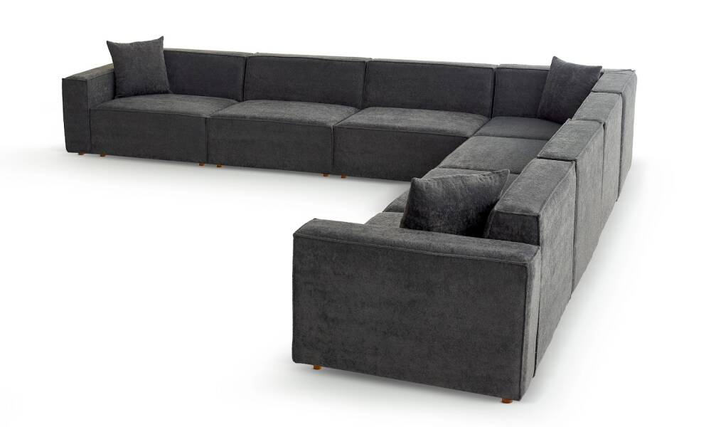 Asana 6 Tekli Köşe Bukle Antrasit - 6