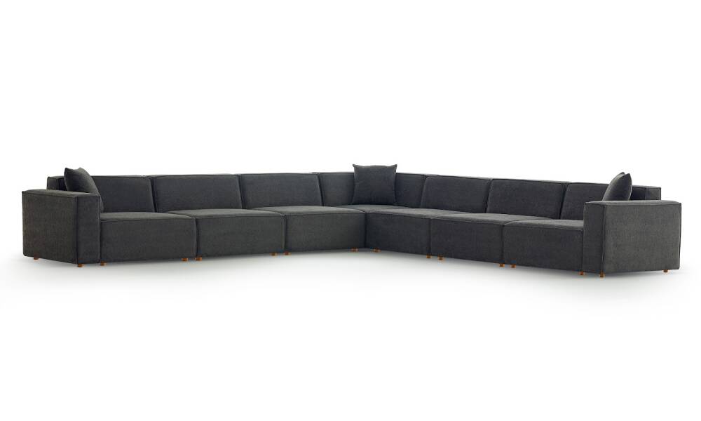 Asana 6 Tekli Köşe Bukle Antrasit - 1