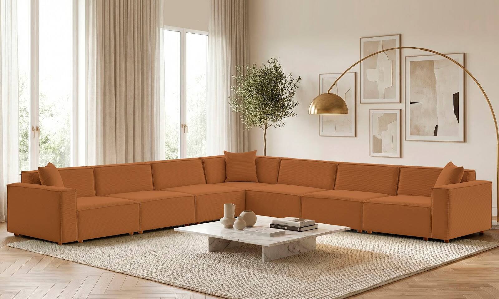 Asana 6 Tekli Köşe Fitilli Kadife Kiremit - 2