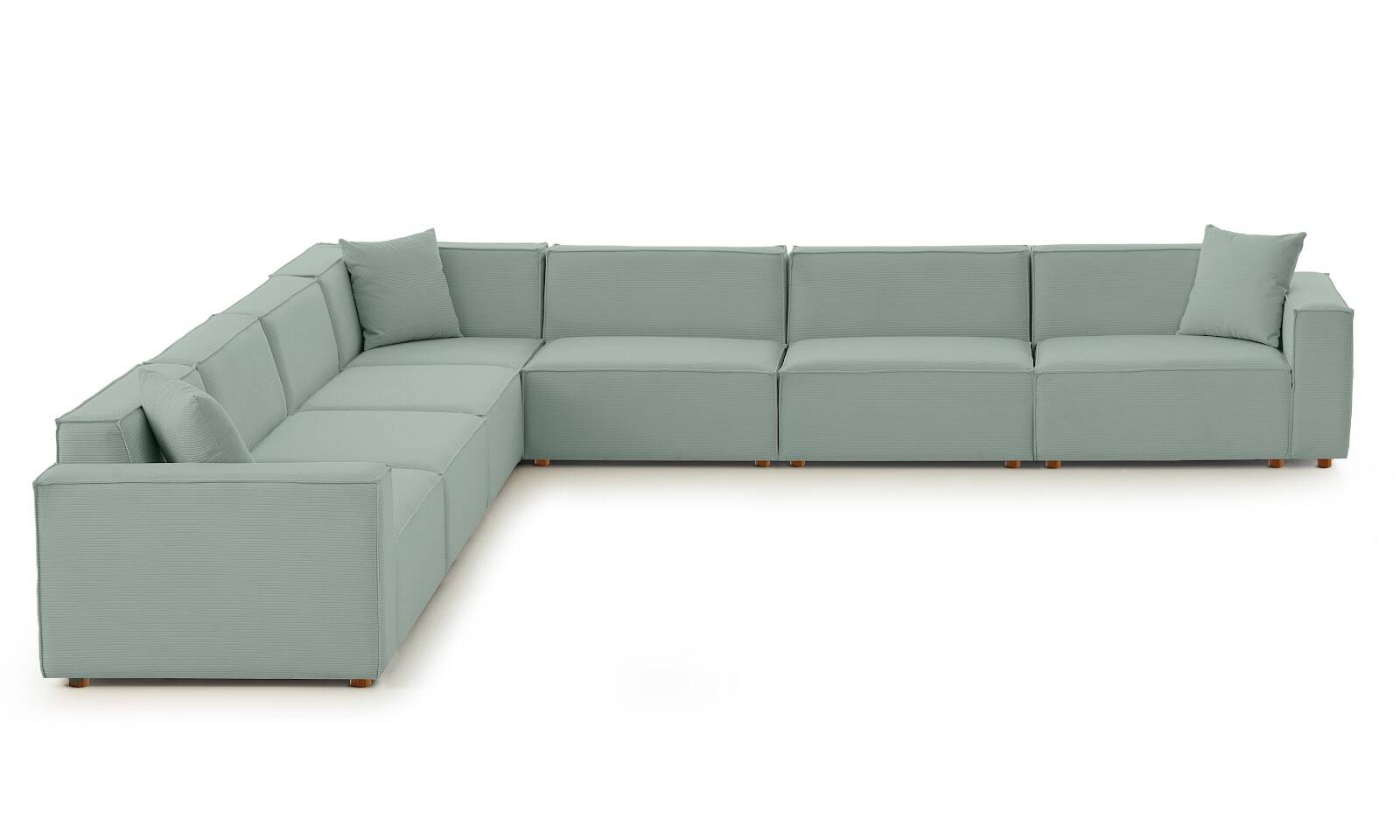 Asana 6 Tekli Köşe Fitilli Kadife Pastel Mavi - 3