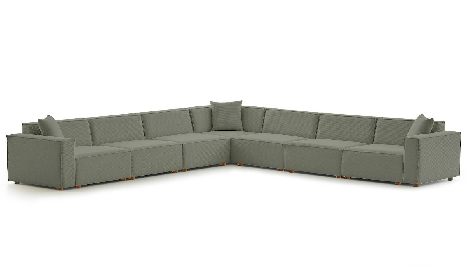 Asana 6 Tekli Köşe Fitilli Kadife Su Yeşili - 1