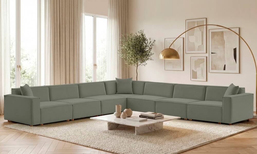 Asana 6 Tekli Köşe Fitilli Kadife Su Yeşili (1)