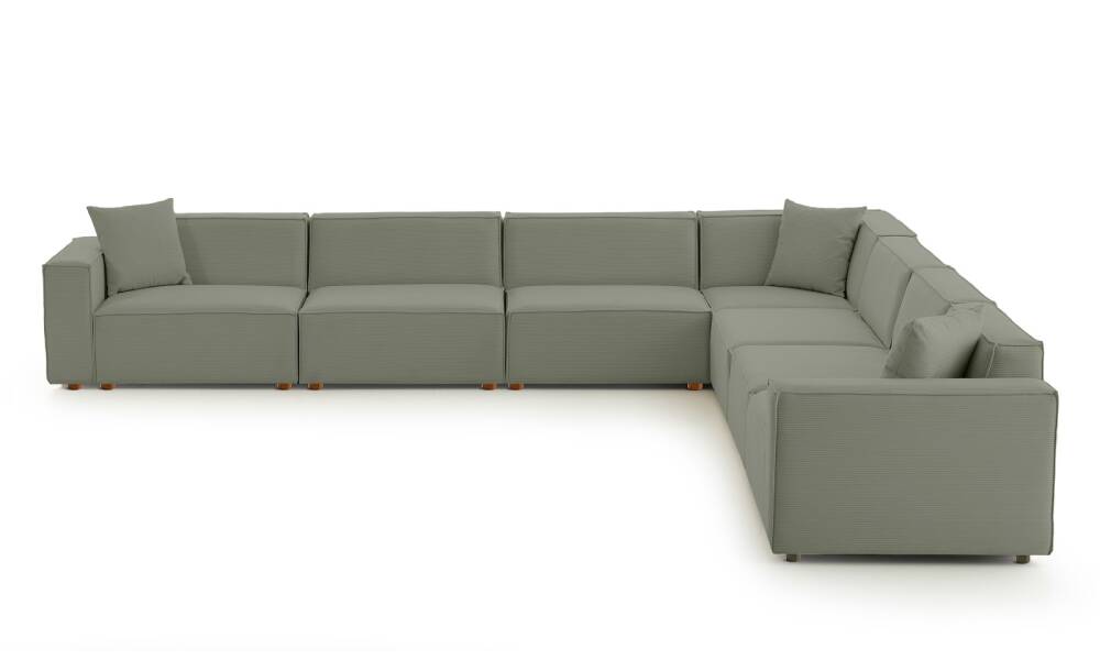 Asana 6 Tekli Köşe Fitilli Kadife Su Yeşili - 4