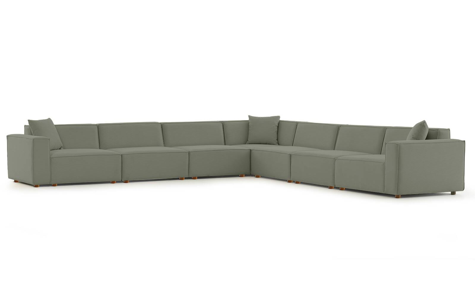 Asana 6 Tekli Köşe Fitilli Kadife Su Yeşili - 5