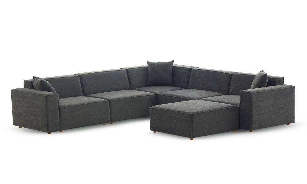 Asana 4 Tekli Köşe ve Puf - Bukle