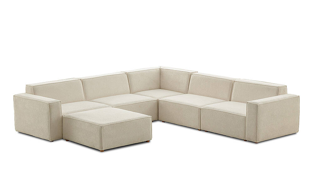 Asana Dört Tekli Köşe Koltuk ve Puf Takım Ürünü - 15