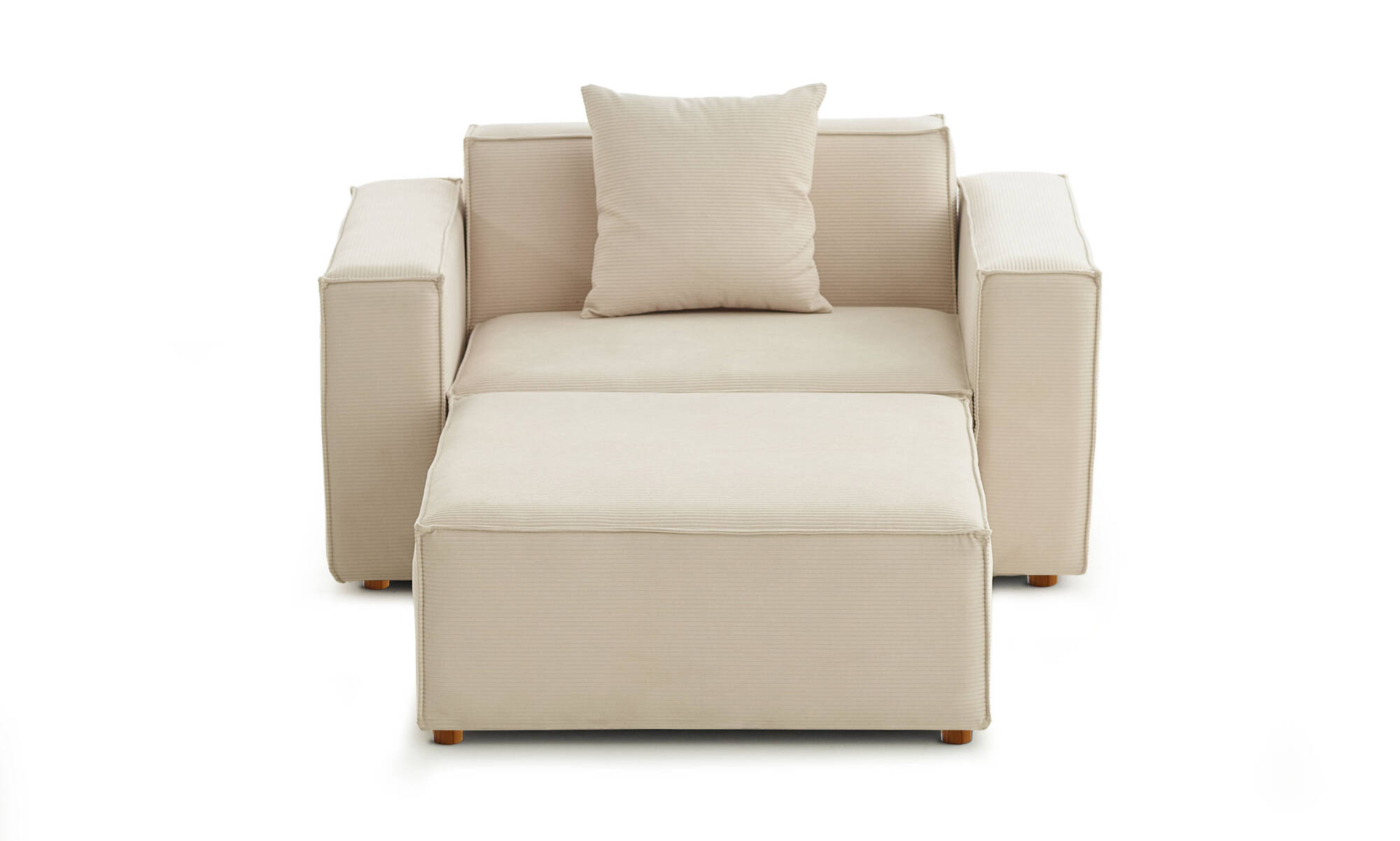 Asana Tekli ve Puf - Fitilli Kadife - 7