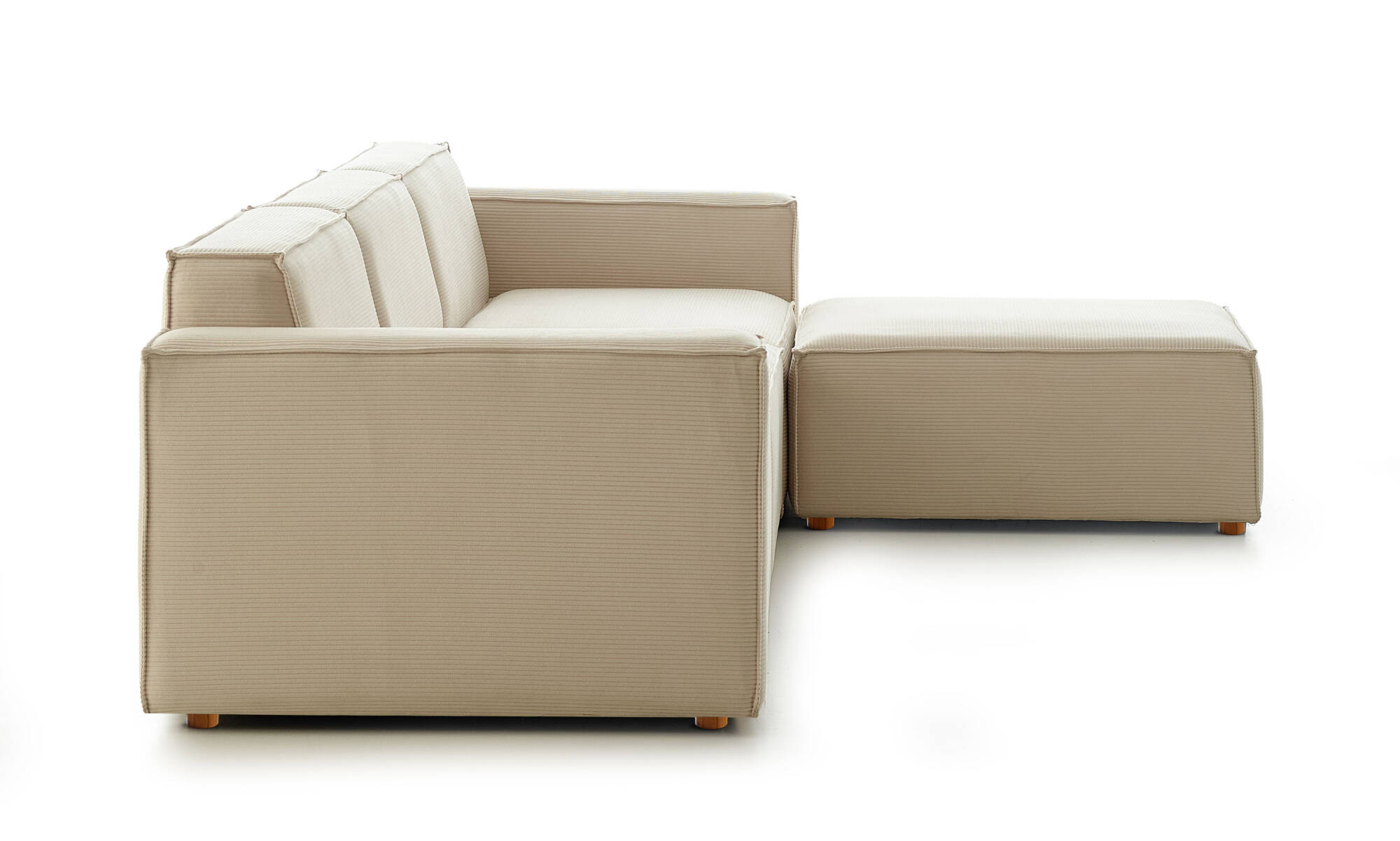 Asana Üçlü ve Puf - Fitilli Kadife - 5