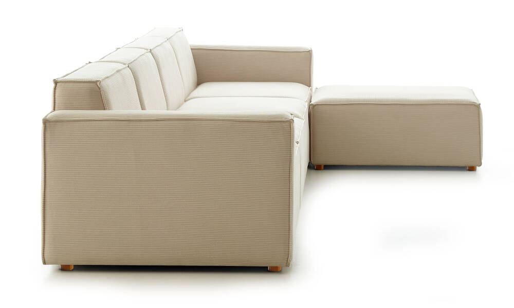 Asana 3 Tekli ve Puf - Fitilli Kadife - 5