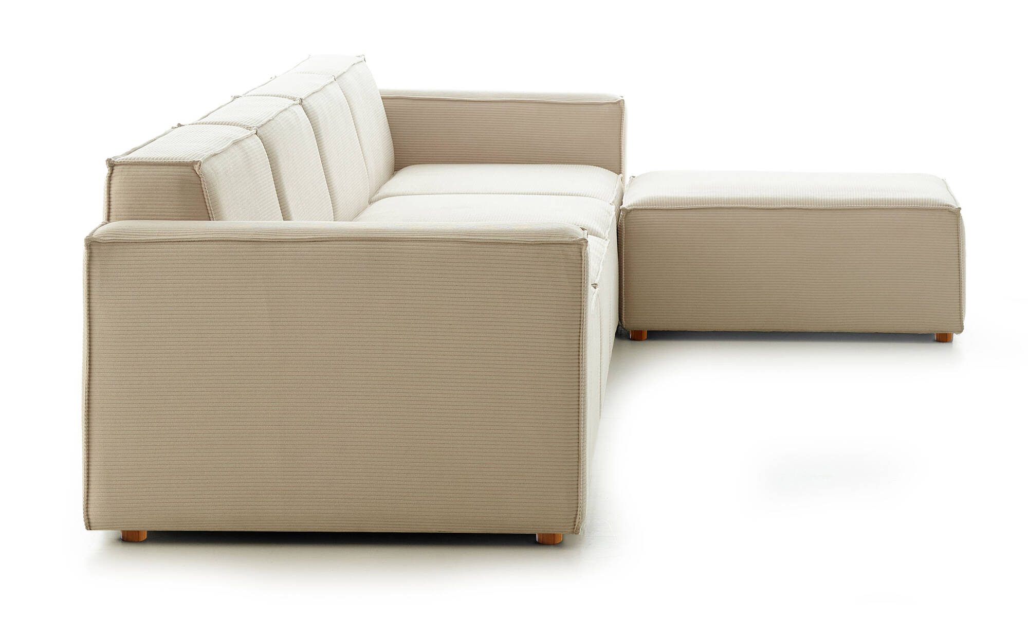 Asana 3 Tekli ve Puf - Fitilli Kadife - 5