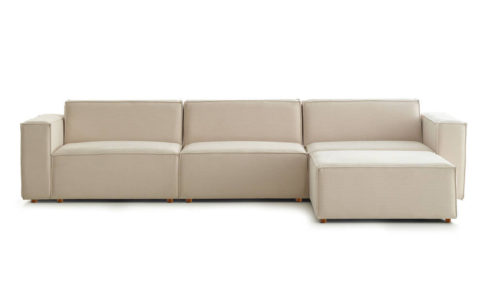 Asana 3 Tekli ve Puf - Fitilli Kadife - 3