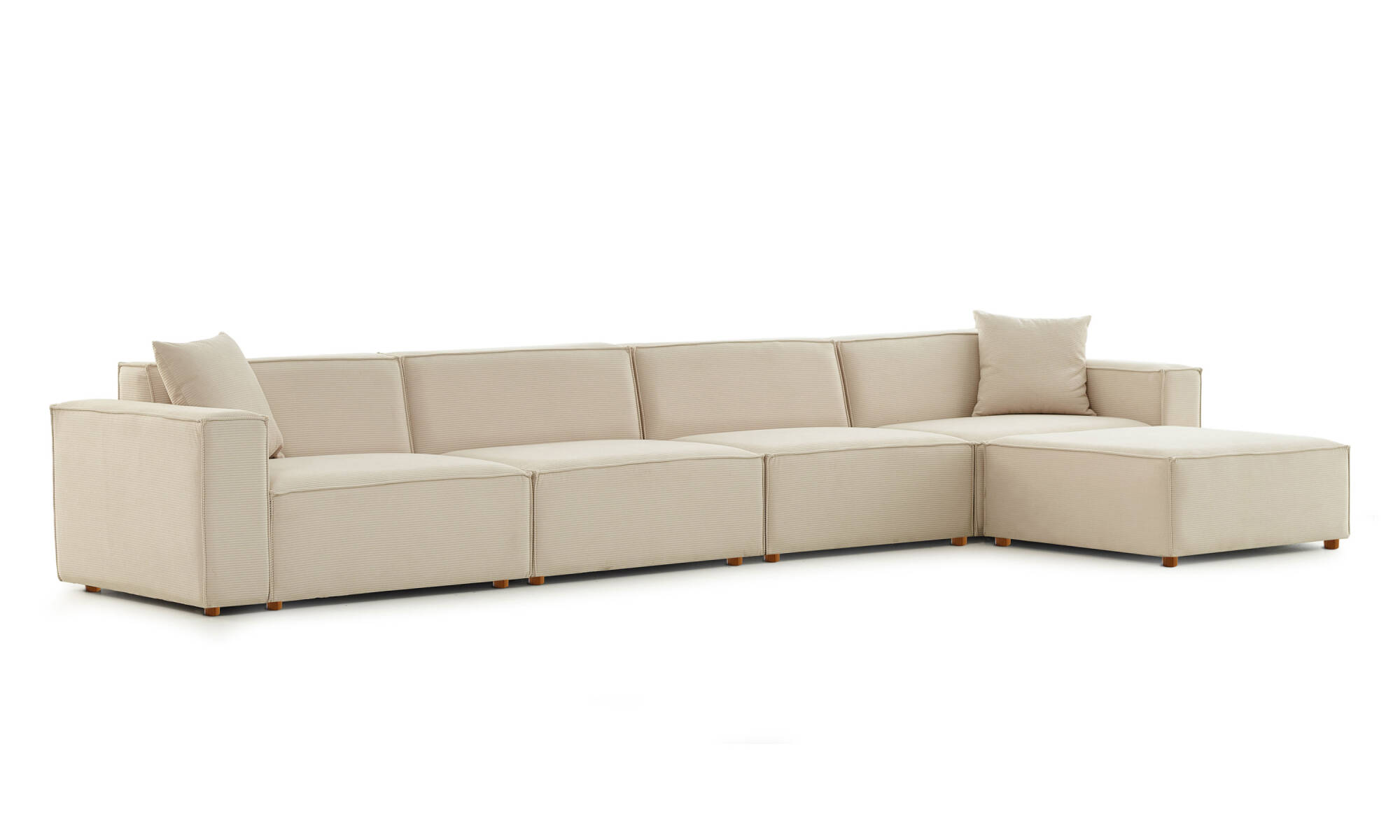 Asana 4 Tekli ve Puf - Fitilli Kadife - 5