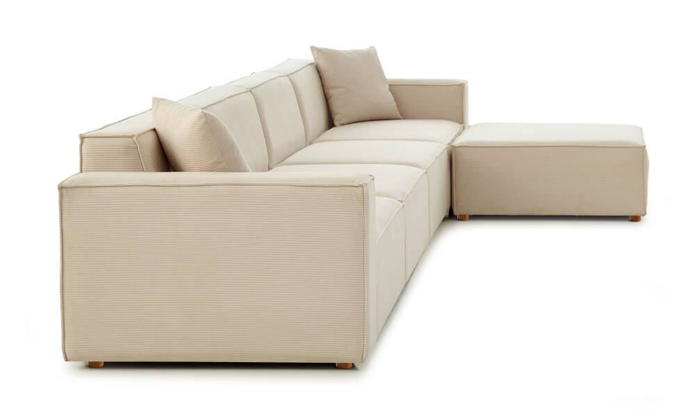 Asana 4 Tekli ve Puf - Fitilli Kadife - 7