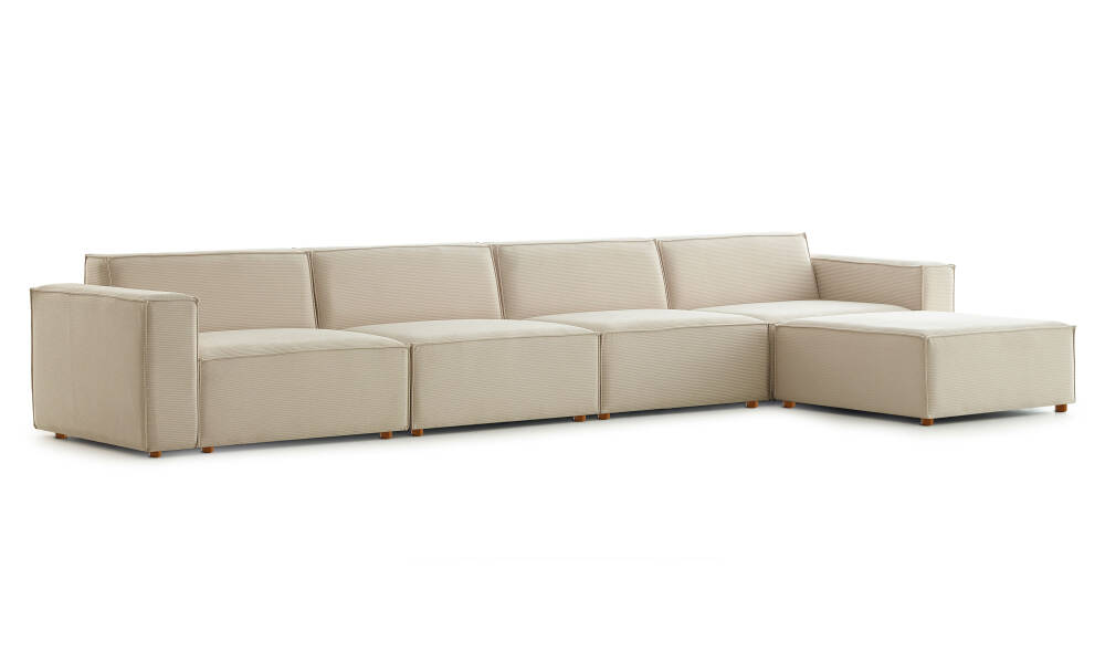 Asana 4 Tekli ve Puf - Fitilli Kadife - 6