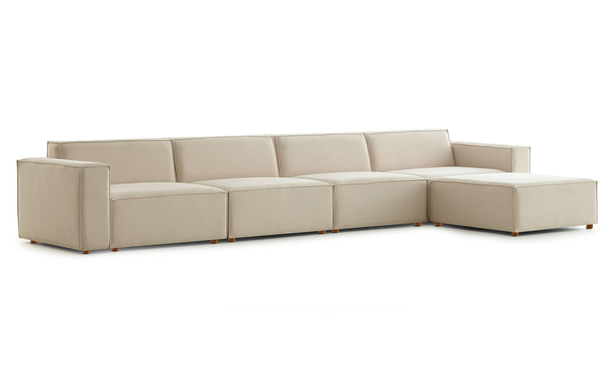 Asana 4 Tekli ve Puf - Fitilli Kadife - 6