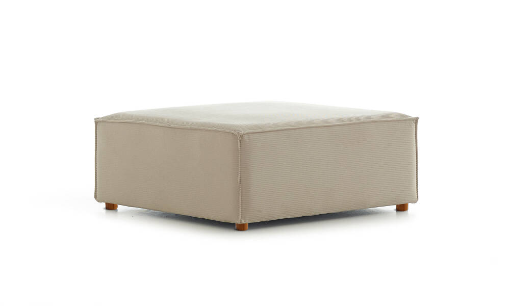 Asana Puf Fitilli Kadife Krem (1)