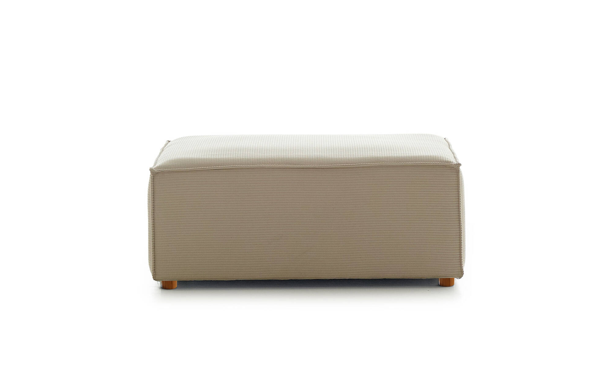 Asana Puf Fitilli Kadife Krem - 1