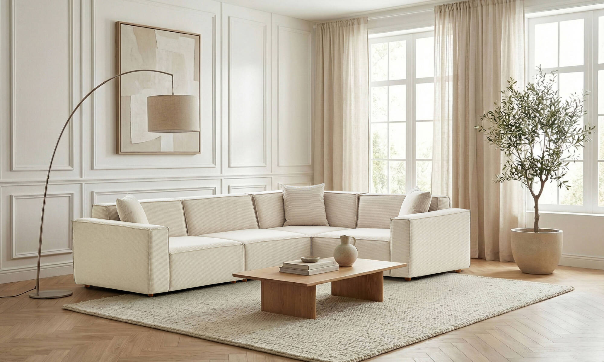 Asana 3 Tekli Köşe - Fitilli Kadife - 2