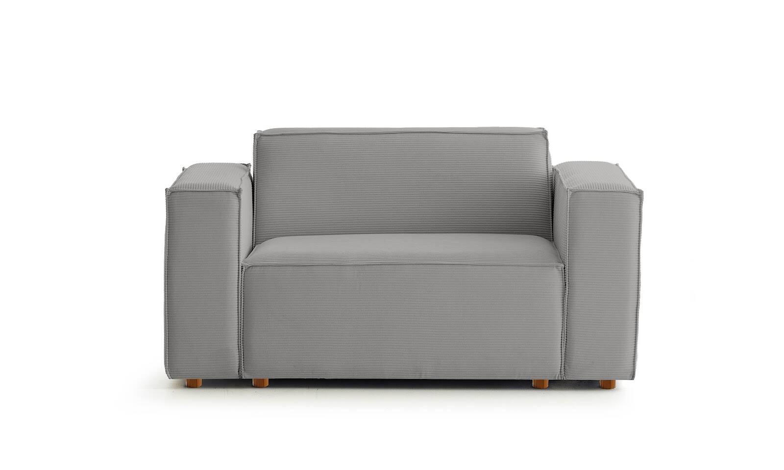 Asana Tekli Fitilli Kadife Gri - 1