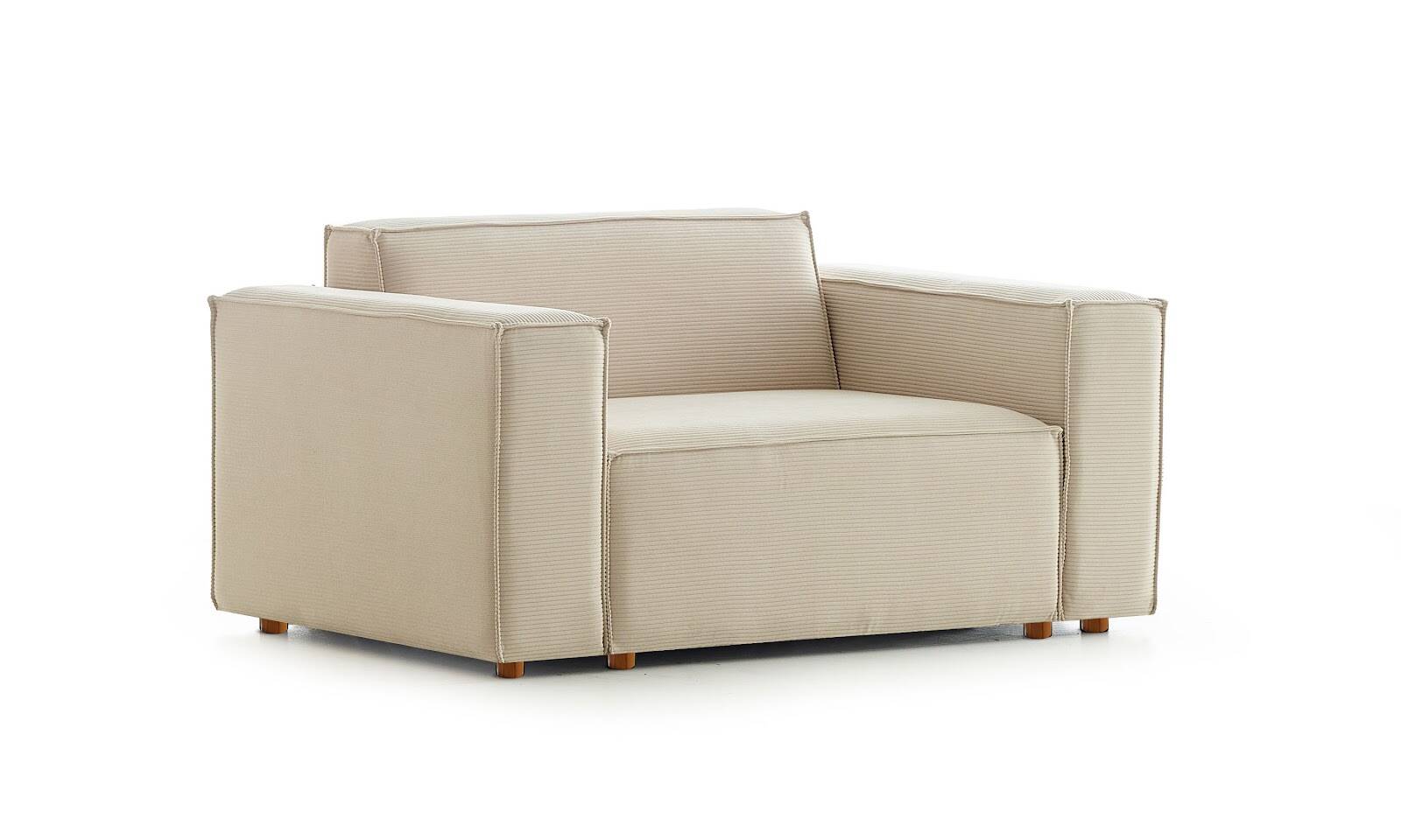 Asana Tekli Fitilli Kadife Krem - 4