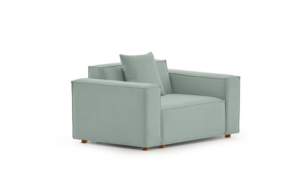 Asana Tekli Fitilli Kadife Pastel Mavi - 3