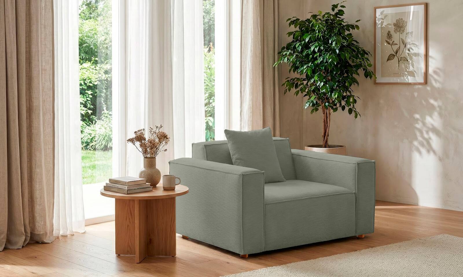 Asana Tekli Fitilli Kadife Su Yeşili - 2