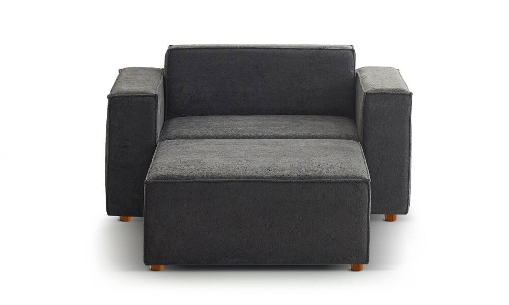 Asana Tekli Puf Bukle Antrasit