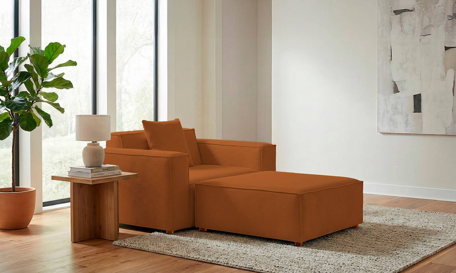 Asana Tekli Puf Fitilli Kadife Kiremit - 2