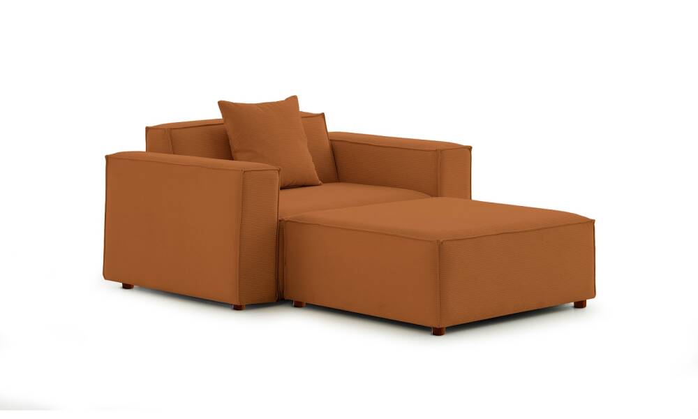 Asana Tekli Puf Fitilli Kadife Kiremit - 5