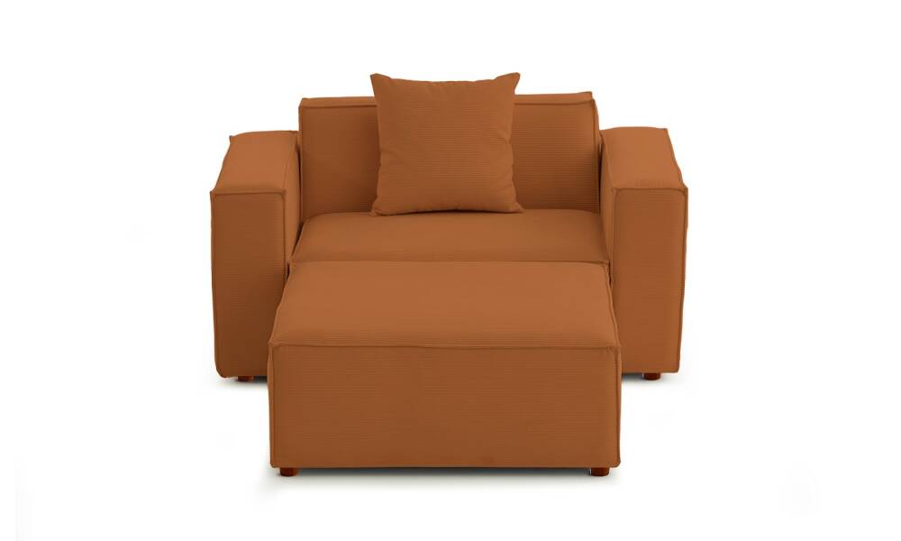 Asana Tekli Puf Fitilli Kadife Kiremit - 3