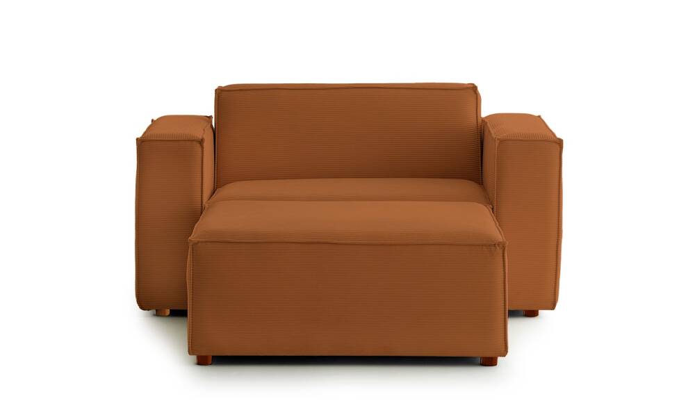 Asana Tekli Puf Fitilli Kadife Kiremit