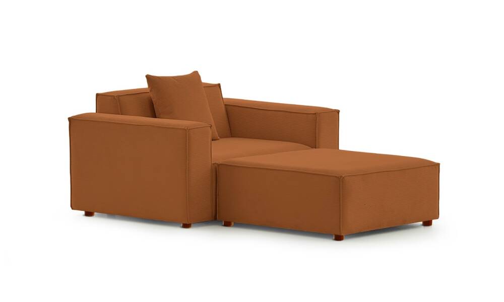 Asana Tekli Puf Fitilli Kadife Kiremit - 4