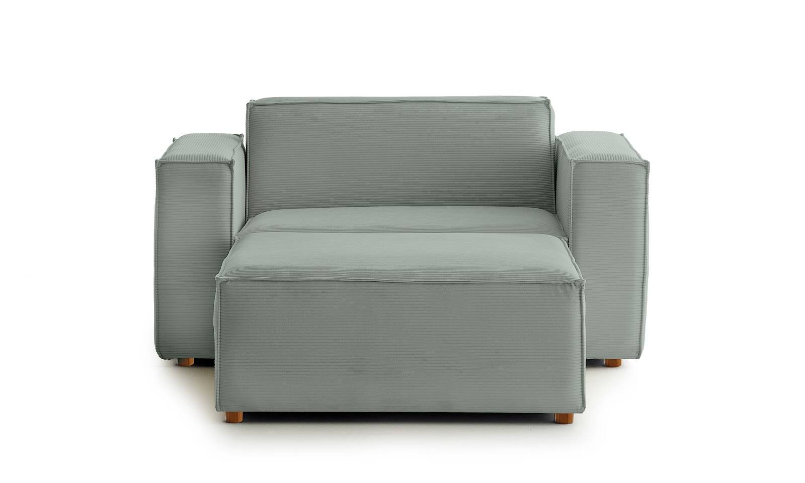 Asana Tekli Puf Fitilli Kadife Pastel Mavi - 1