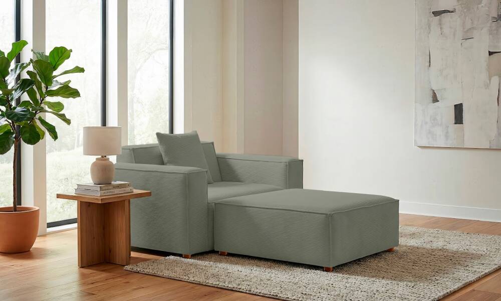 Asana Tekli Puf Fitilli Kadife Su Yeşili (1)