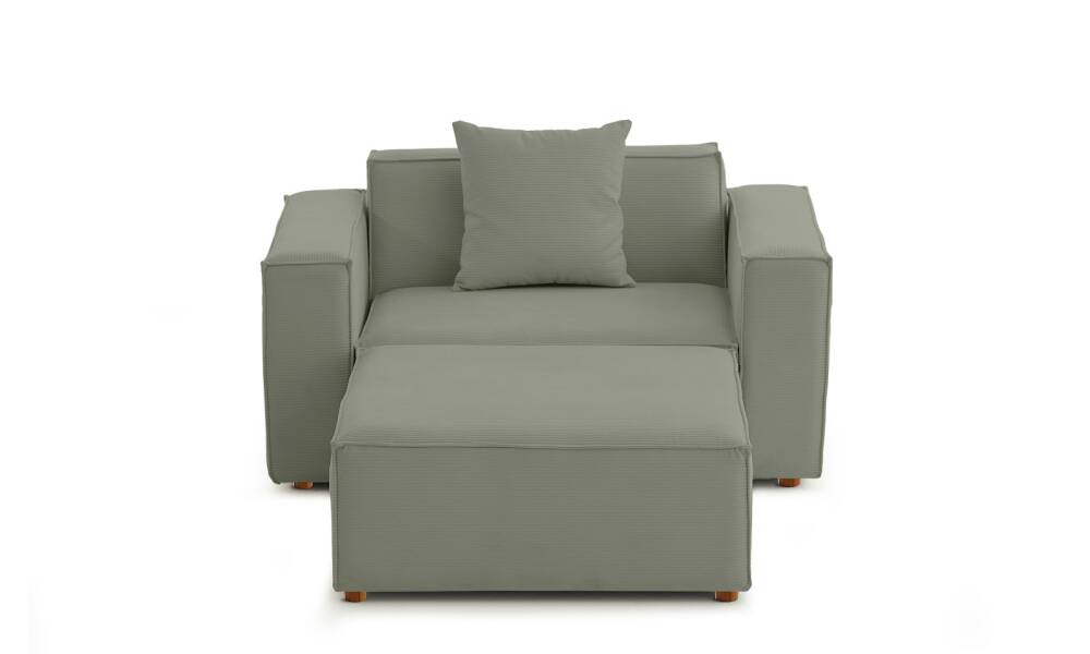 Asana Tekli Puf Fitilli Kadife Su Yeşili - 3