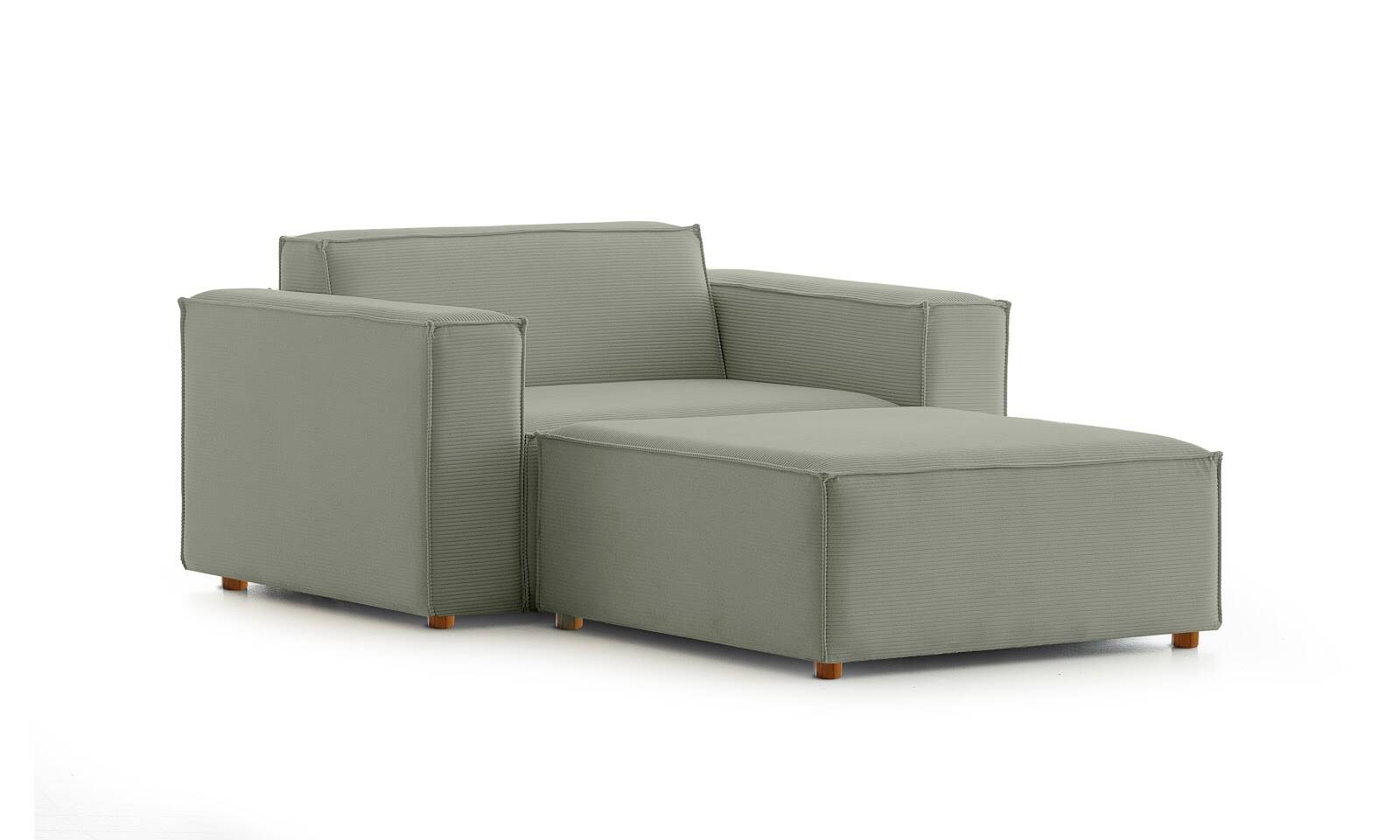 Asana Tekli Puf Fitilli Kadife Su Yeşili - 5