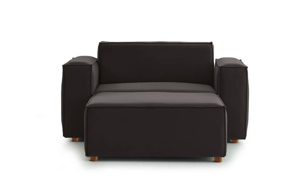 Asana TekliPuf Kadife Antrasit