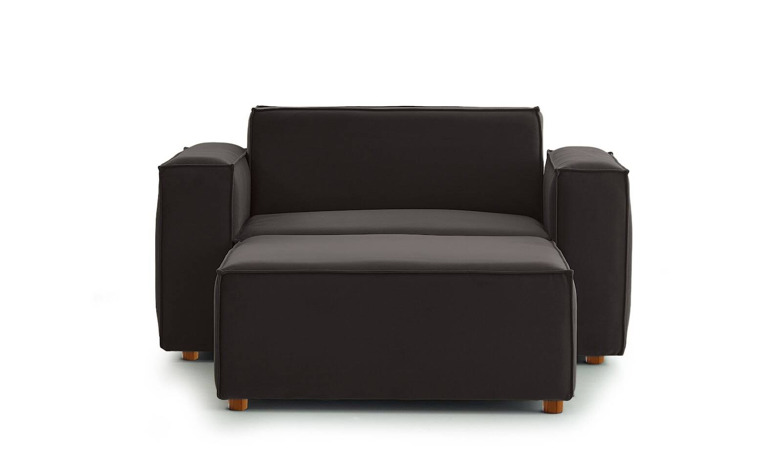 Asana TekliPuf Kadife Antrasit - 1