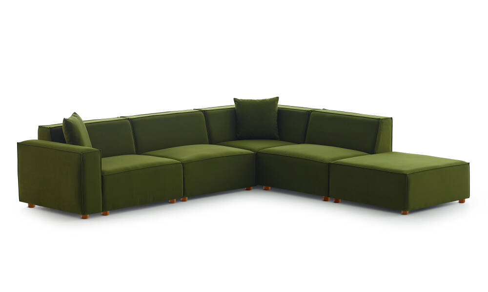 Asana Üç Tekli Köşe Koltuk ve Puf Takım Ürünü - 7